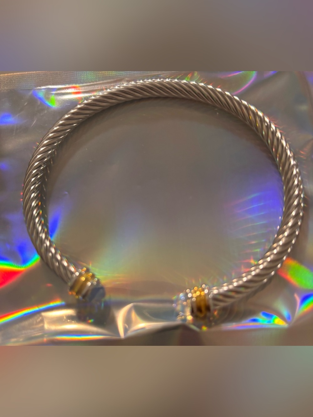 NWT Silver and Blue Topaz Classic Cable Cuff Bracelet Yurman - Picture 6 of 6